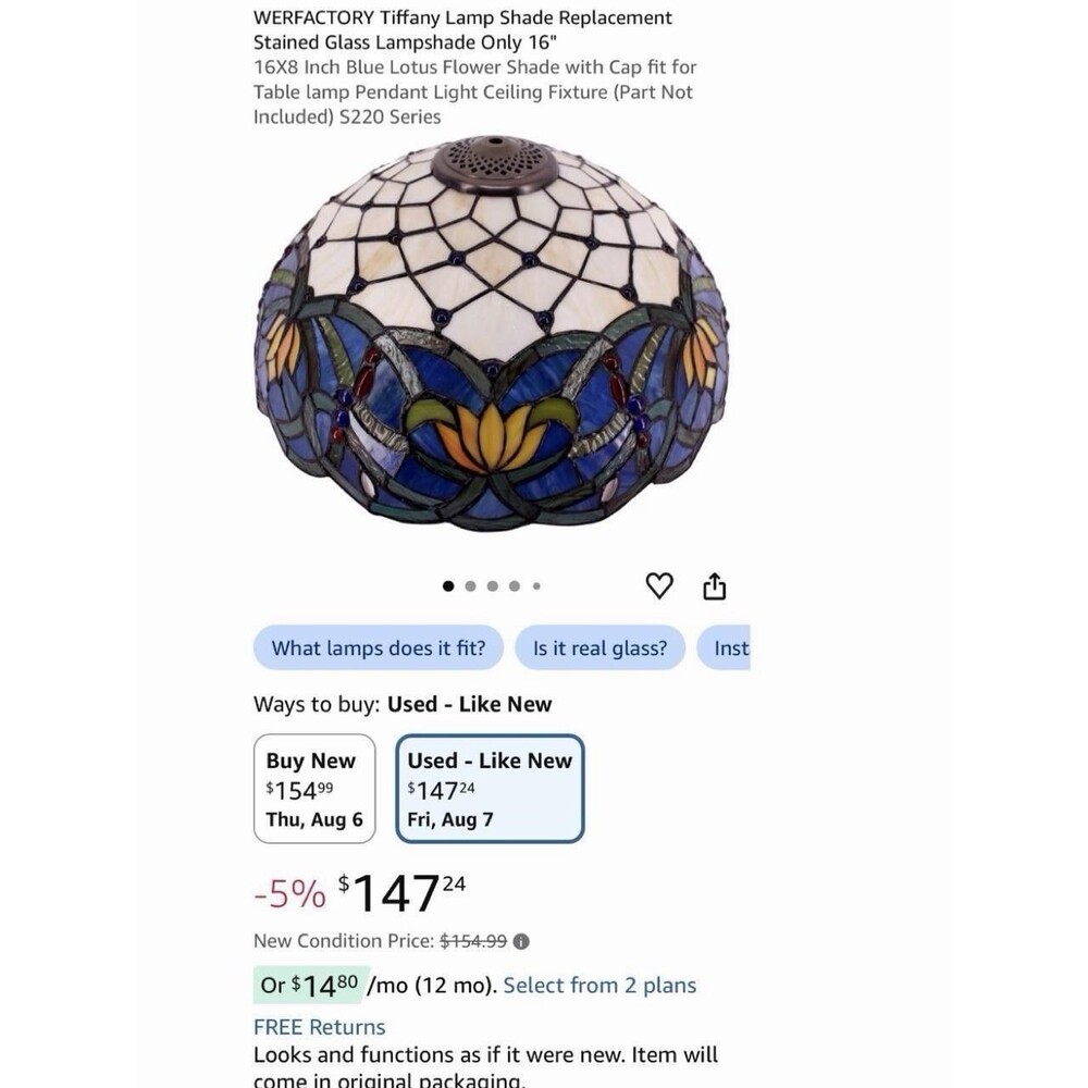 Werfactory Tiffany lamp Replacement